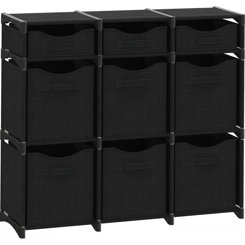 

9 Cube Closet Organizer with Drawers - All-in-One Storage Unit with Bins, Easy Assembly