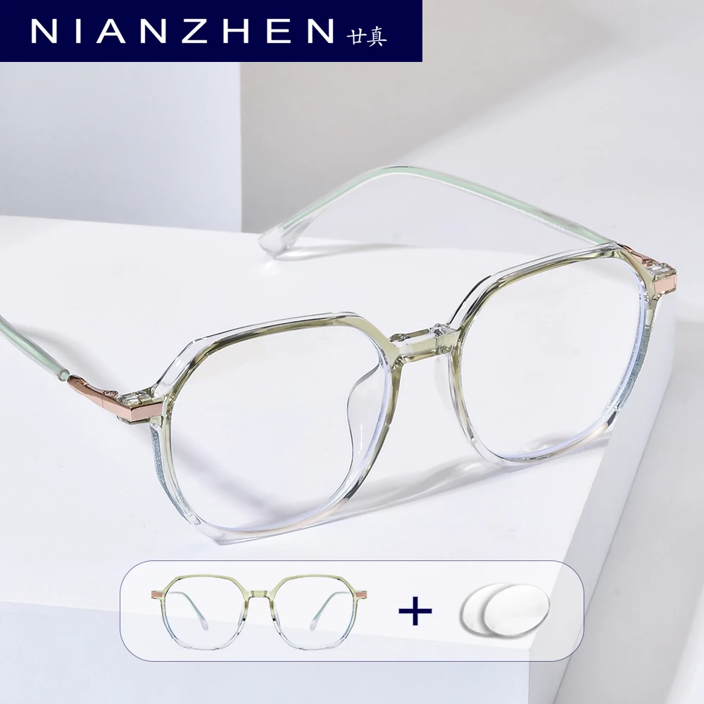 nianzhen-近視処方眼鏡フォトクロミックプログレッシブ光学レンズ眼鏡男性ポリゴン-tr90-合金メガネフレーム-3098