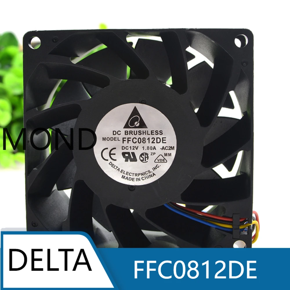 FFC0812DE Delta 8038 8CM 12V 1.8A Server Motherboard Violent Cooling Fan