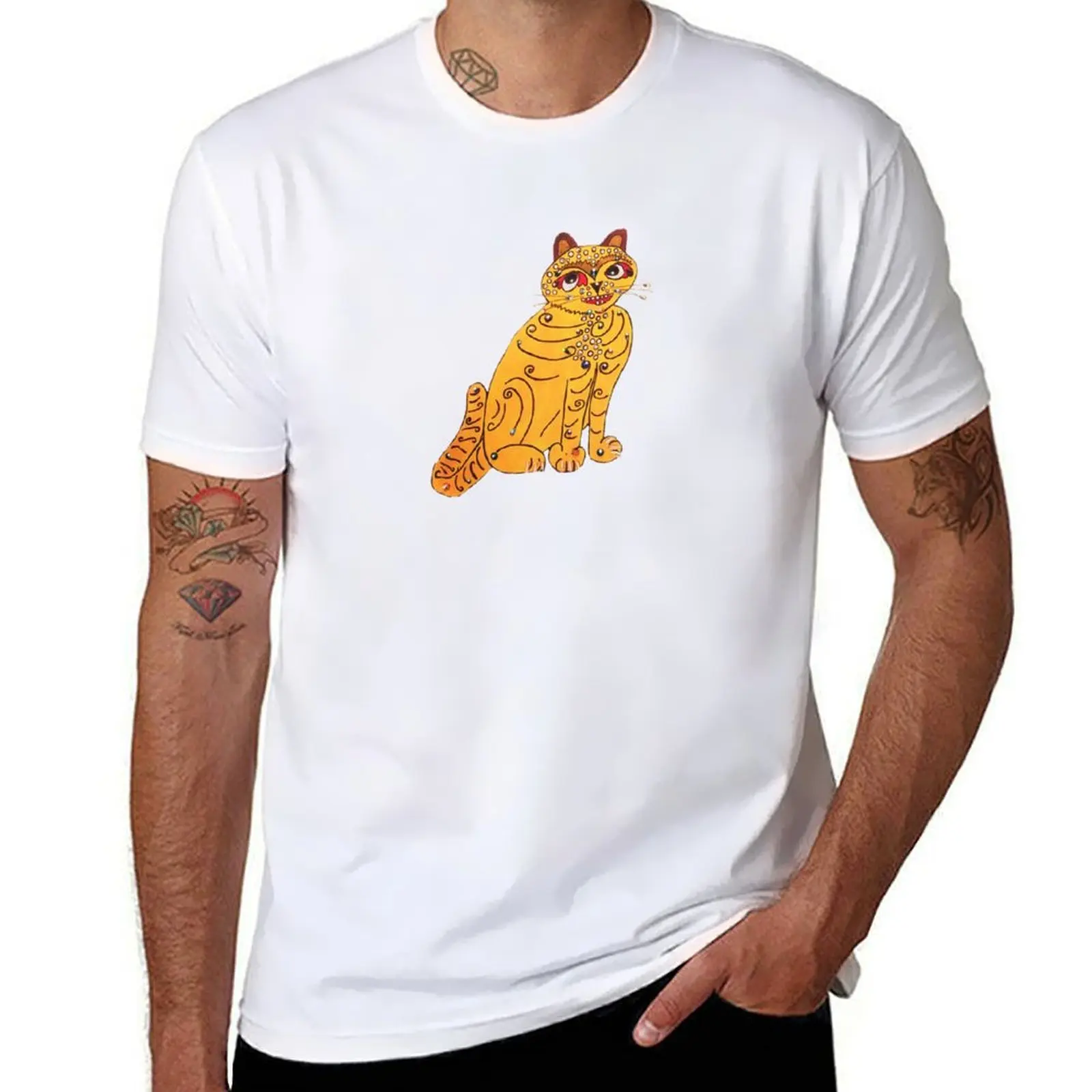 

Yellow cat T-Shirt t shirts with prints t shirt man luxury T-Shirt