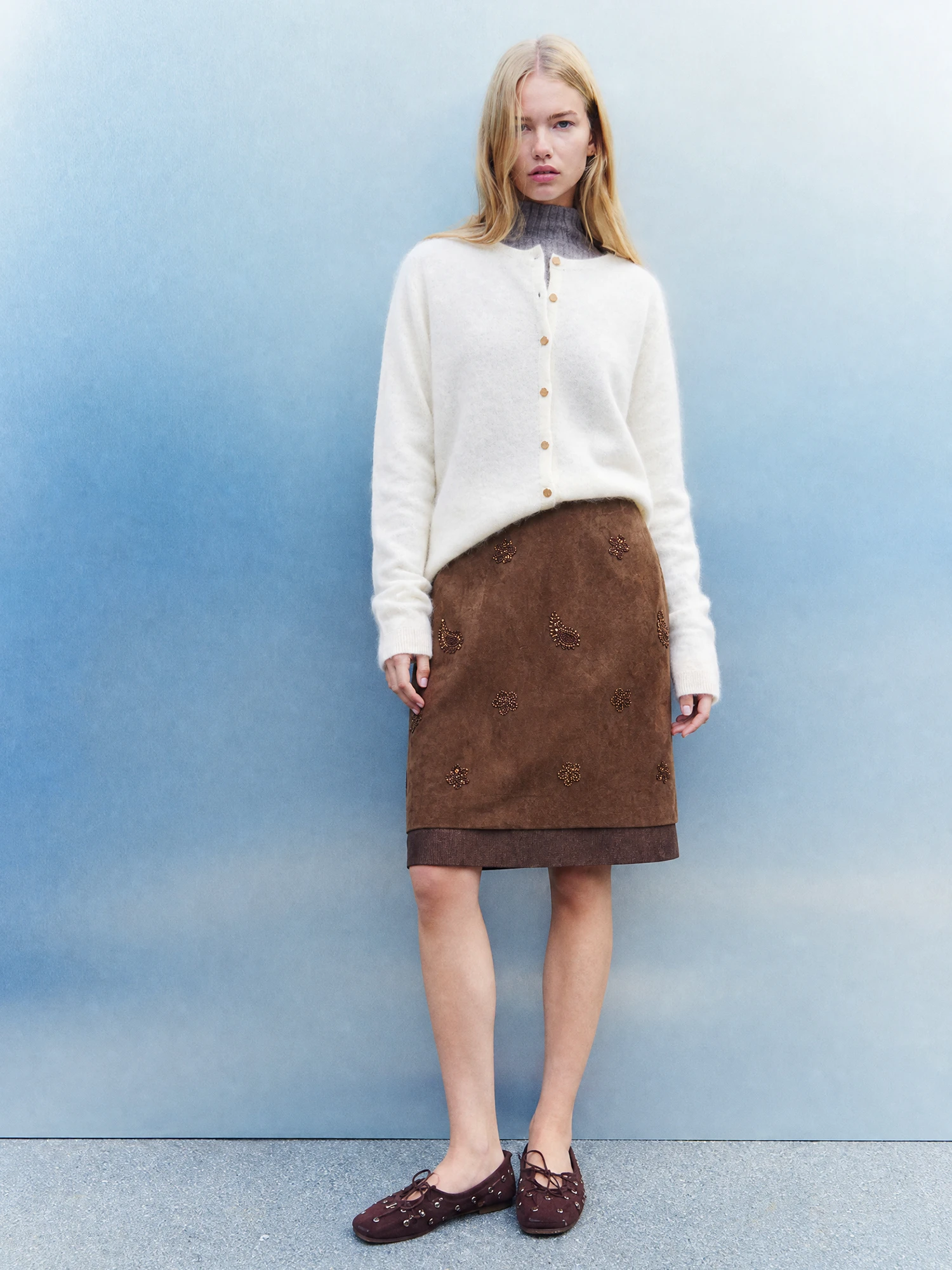 Retro Filter Handmade A-Line  Skirt Layered Straight Patchwork Bodycon Skirt Polyester Fiber No Stretch Autumn Season