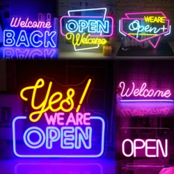 Yes We Are Open Neon Sigh LED Hanging Wall Light For Shop Store Bar Club Bar Attractive Welcome Sighs Super Bright Lamp Wall Art