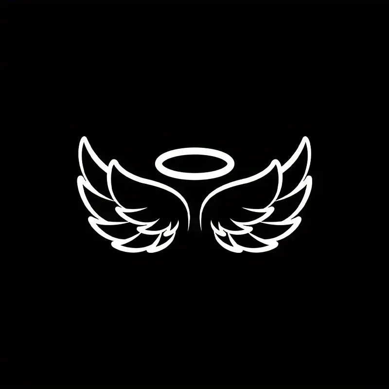 1 peça adesivo de asas de anjo e halo para motocicleta de carro, decalque de design religioso com tema, acessório de personalização externa de moto automática