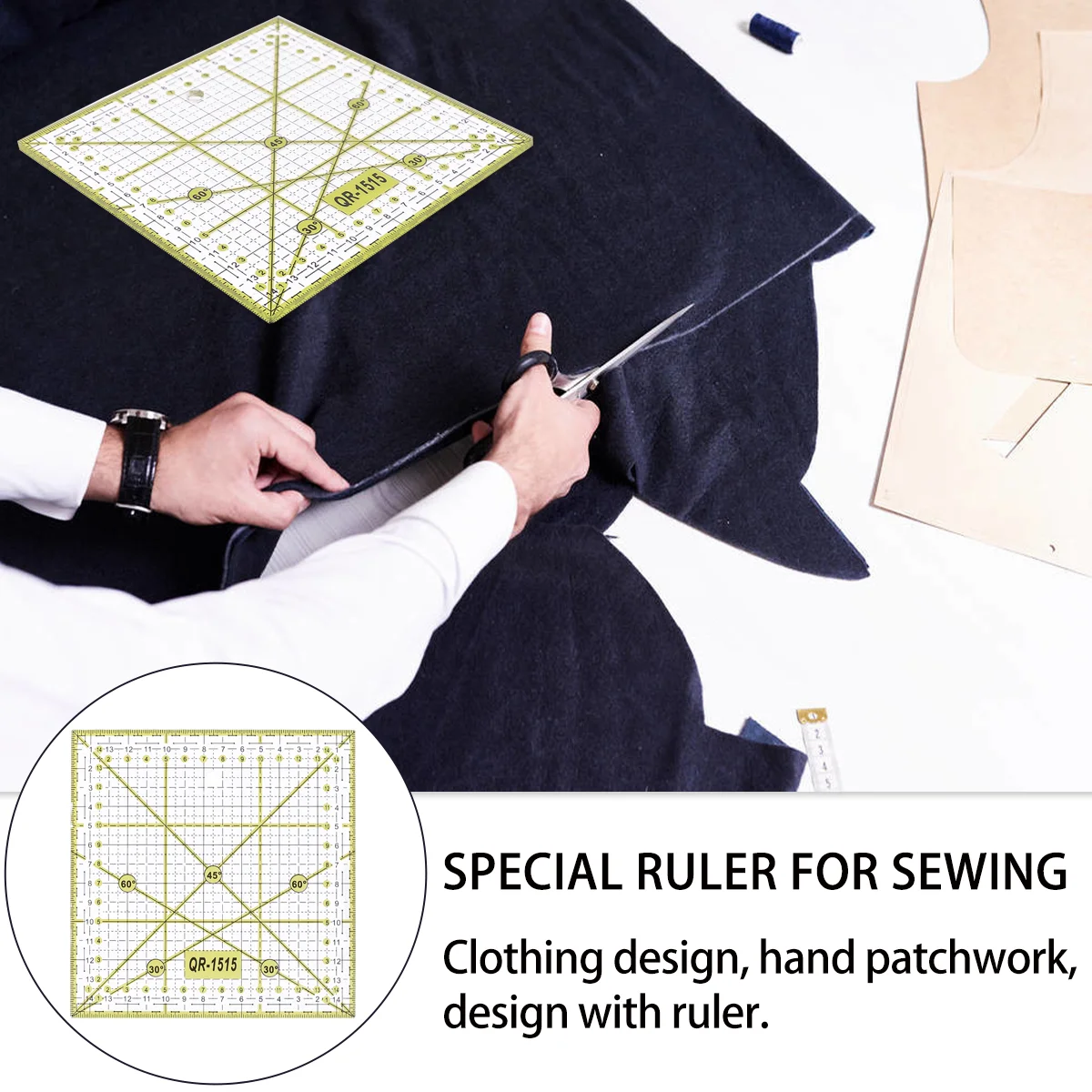 Patchwork Ruler Grid Line Sew Precise Sewing Scale Quilt Quilting Rulers Square Foot