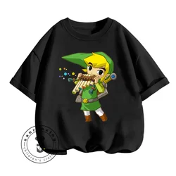 Cute Kawaii The Legend of Zelda T-shirts for Boys Girls Soft Tops Featuring Beloved Cartoon Game Graphics Ideal for Summer Fun