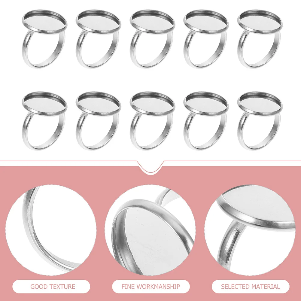 10 قطعة من الفولاذ المقاوم للصدأ قاعدة حلقية قابلة للتعديل أداة صنع المجوهرات القوية نتائج حلقة ذاتية الصنع لصياغة تصاميم فريدة من نوعها