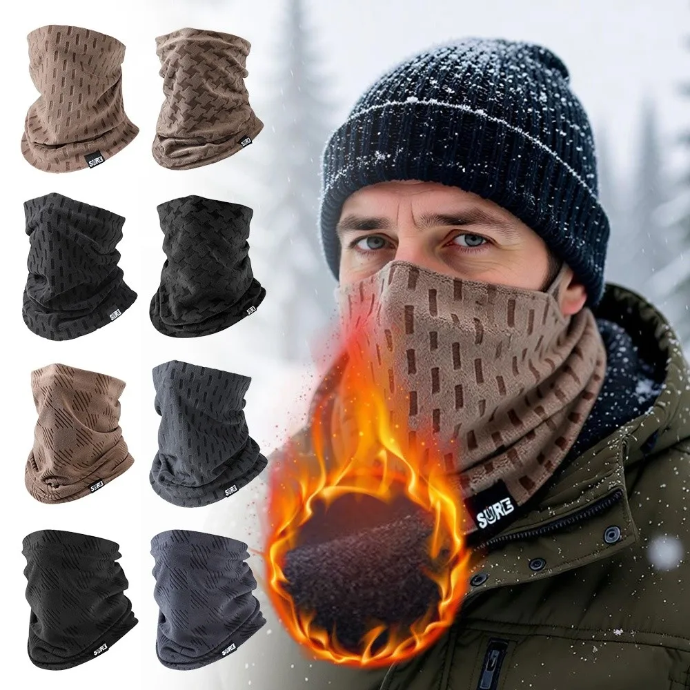 

Новый флисовый зимний шейный шарф, ветрозащитный толстый шейный шарф, мягкая однотонная полнолицевая маска для улицы
