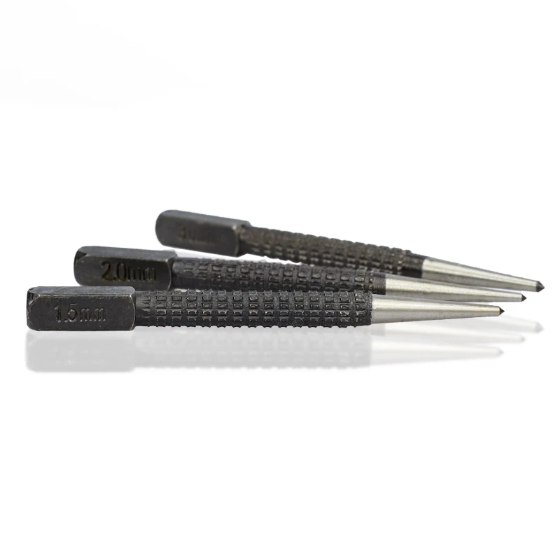 3pcs HSS Center Punch Stator Punching Automatic Center Pin Punch Spring Loaded Metalworking Drilling Tool Center Drill Bit