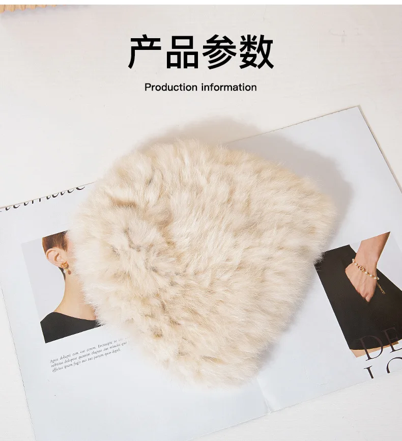 

Fashion Cap Hugger Toque Head Stocking Watch Rabbit Warm Hat Women Autumn Winter Versatile ear-protecting Plush Basin B2M100