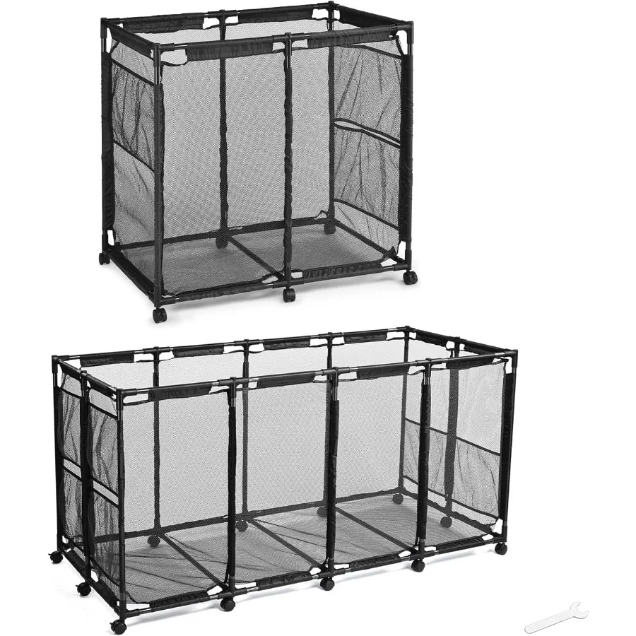 

2-пакетная корзина для хранения поплавков в бассейне, сетчатая корзина, органайзер для тележек на колесиках для использования на открытом воздухе, прочный и портативный дизайн с плавным рулем