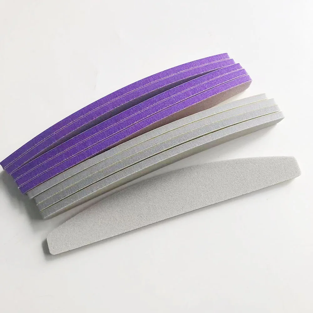 120 pcs mix colour  replacement pads nail sponge file halfmoon shape nail sanding  file disposable nail file removable nail file