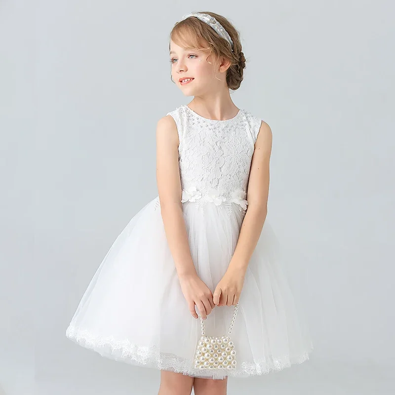 Girl's Princess dress Children's Day Birthday Party Lace Bubble skirt Summer style Dress