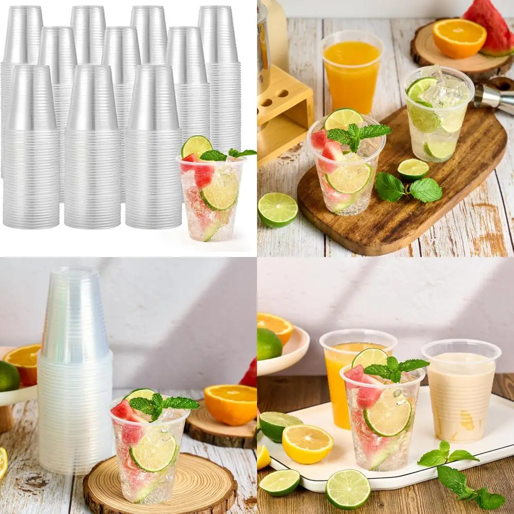 

Одноразовые прозрачные пластиковые стаканчики на 12 унций — упаковка из 1000 штук, идеально подходят для горячих и холодных напитков: вода, сок, газировка, кофе, подходят для па