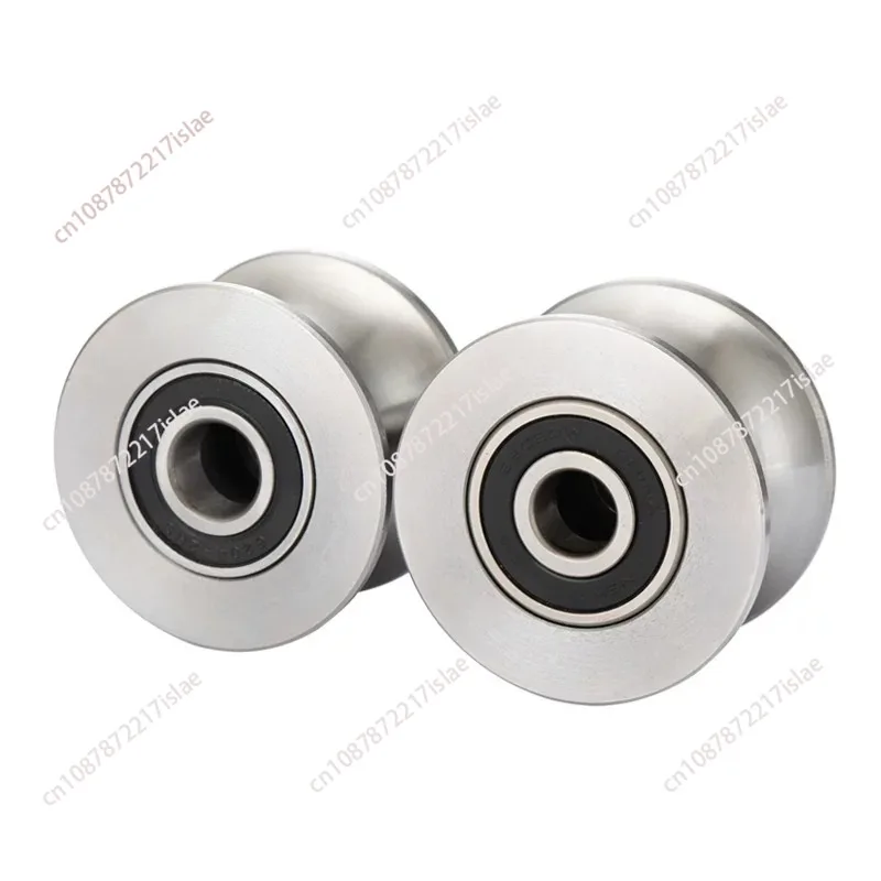 45# Steel Crane Pulley Wheel with 6204 Bearing, 8cm×5cm Wire Rope Lifting Round Tube Guide Wheel
