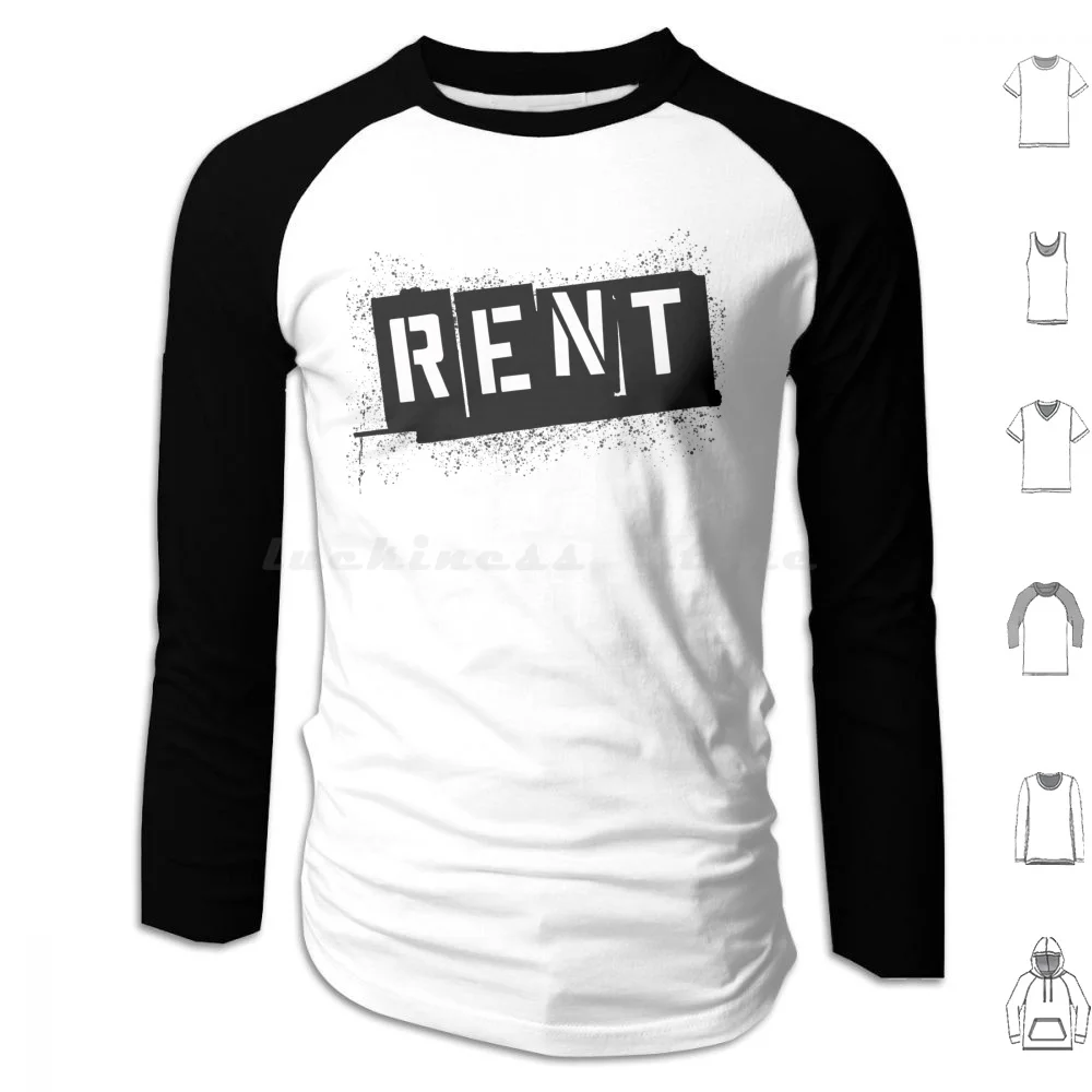 Rent ( The Musical ) Logo Art Hoodies Long Sleeve Theatre Theater Musicals Theatre Kid Rent Rent The Musical Musical