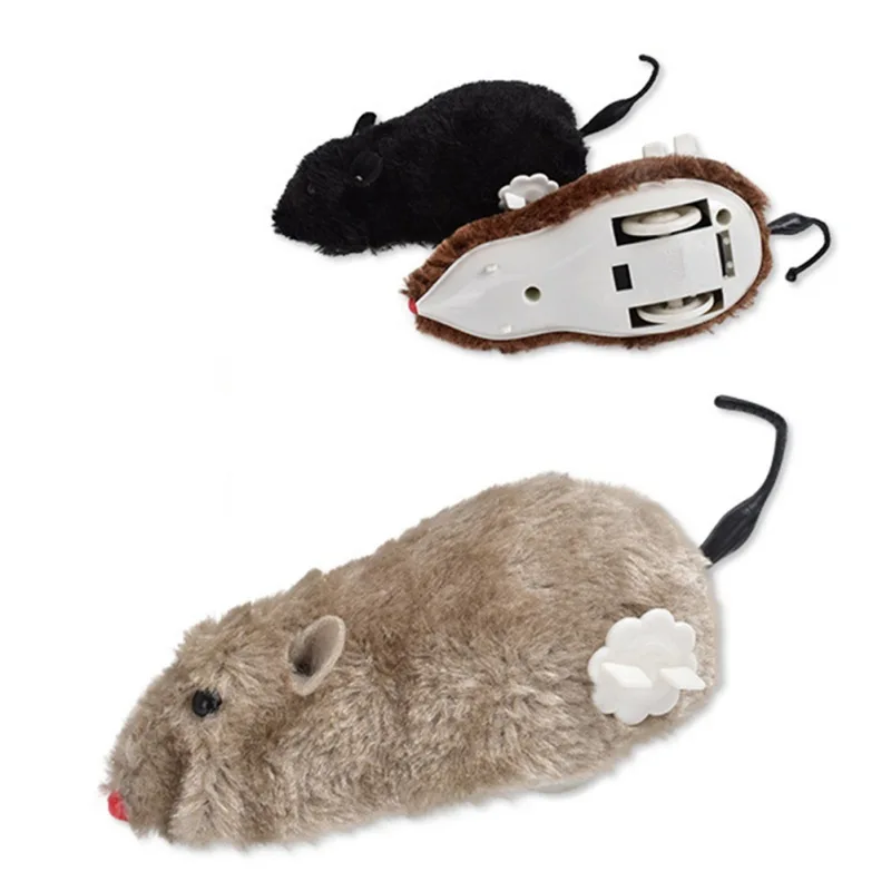 1PC Cat Toy Clockwork Spring Power Plush Mouse Toy Motion Rat Cat Dog Toy Interactive Pet Toys for Cat Pet Product