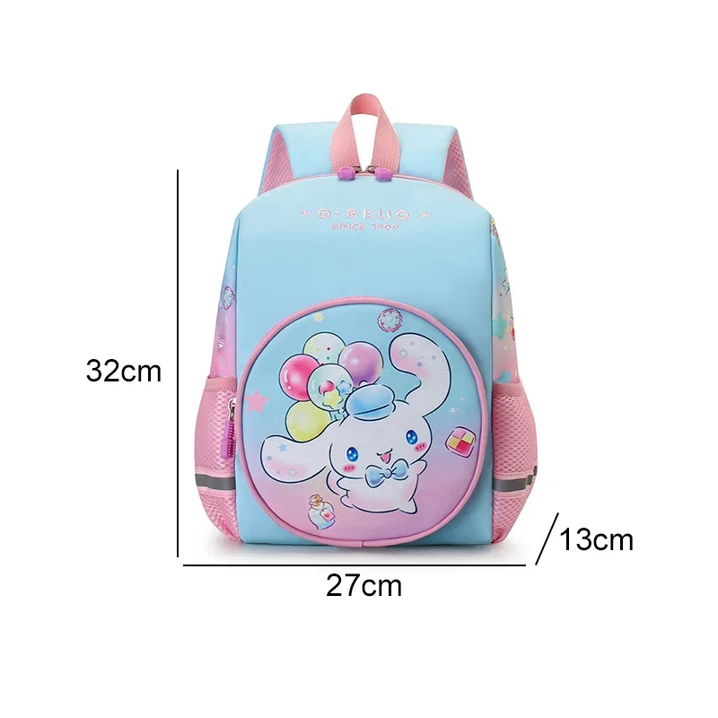 Sanrio Anime Mochila para Crianças, Kuromi, Melody, Cinnamoroll, Cute Cartoon Schoolbags, Bolsa de Ombro, Presente para Amigo