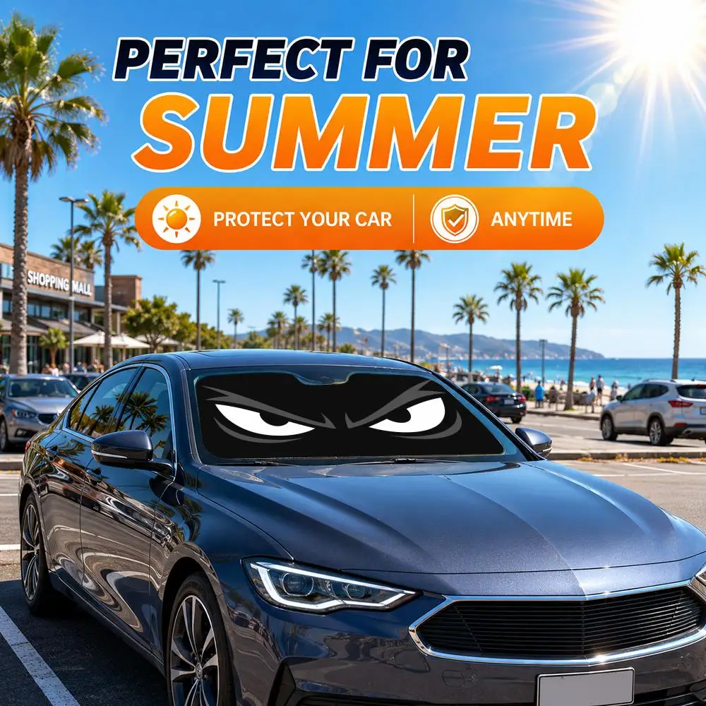 Cartoon EYE Sun Visor Car Windshield Sunshade Front Window  UV Protection Heat Insulation Sun Shade Cover Foldable