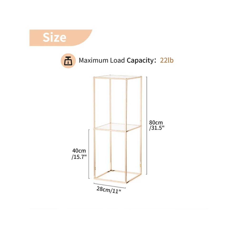 

Flower Stand For Centerpieces 2Layer 31.5 Inch Tall Stand Pedestal Table With Acrylic Panel Metal Floor Vases Cylinder Stands F