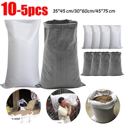 10-5pcs Flood Protection Sandbag Reusable Polypropylene Plastic Sandbags 35x45/30x60/45x75cm Flood Rescue Soil Filling Bag