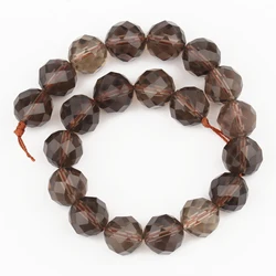 Wholesale 6mm 8mm 10mm Faceted AAA Natural Smoky Quartz Loose Spacer Beads For Jewelry Making Diy Bracelet 7.5inch