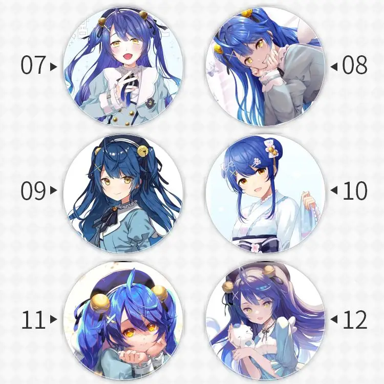 Amamiya Kokoro Badge Brooch Vtuber Virtual YouTuber anchor Peripherals Pin Cartoon Children's gift Anime Peripheral Personalized