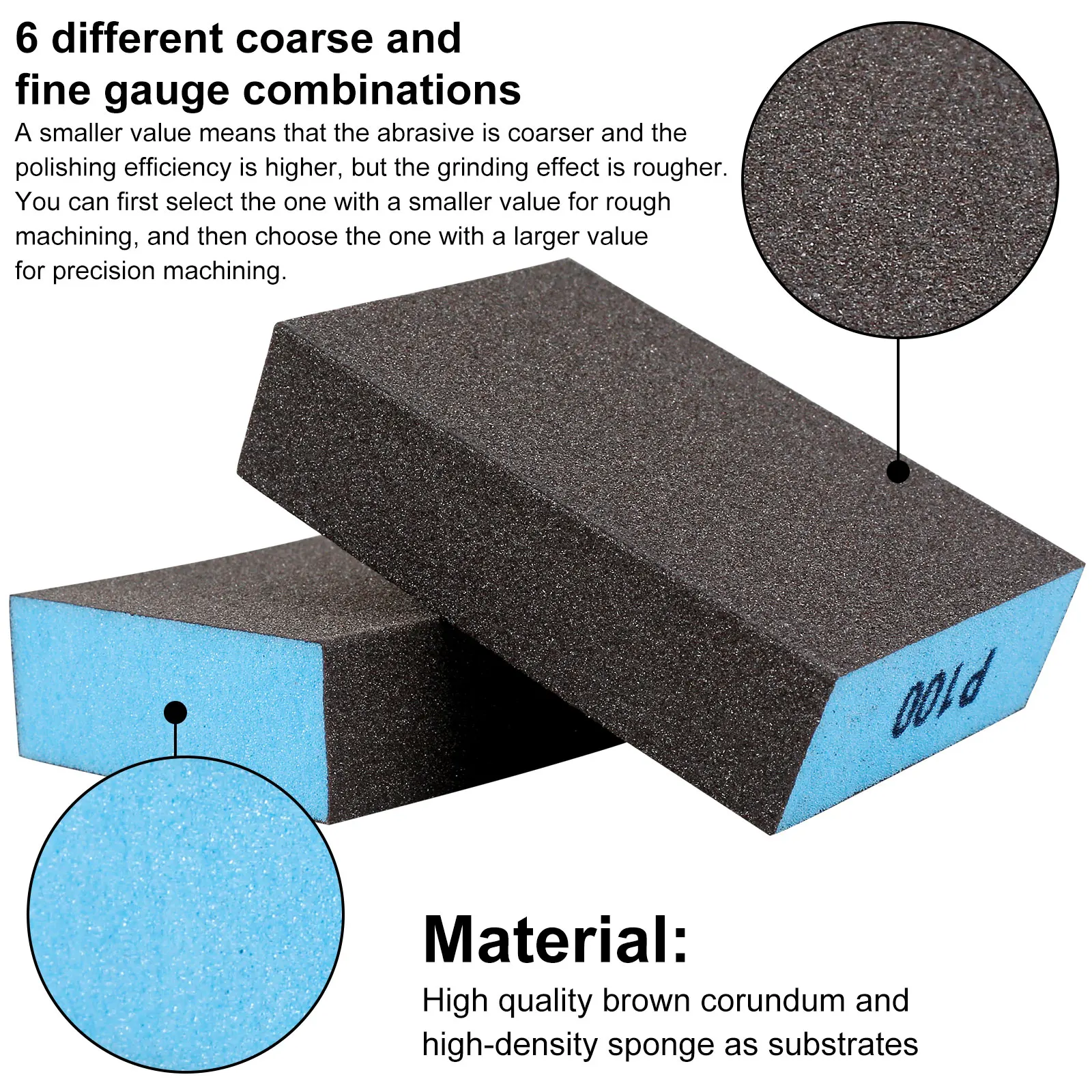 10PCS Sanding Blockล้างทําความสะอาดได้และReusableฟองน้ําขัดสําหรับไม้Drywallโลหะแว่นตาหยาบ 60-220 กระดาษทรายกรวดบล็อก