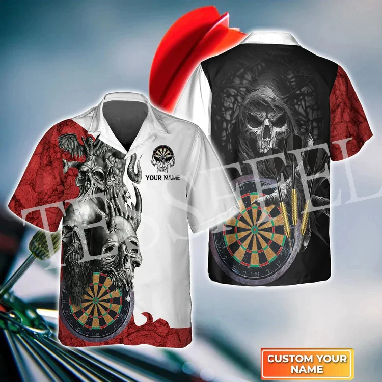 

Custom Name Sports Player Darts Beer Club Tattoo 3DPrint Beach Hawaiian Collar Shirts Summer Harajuku Casual Funny Streetwear 8X