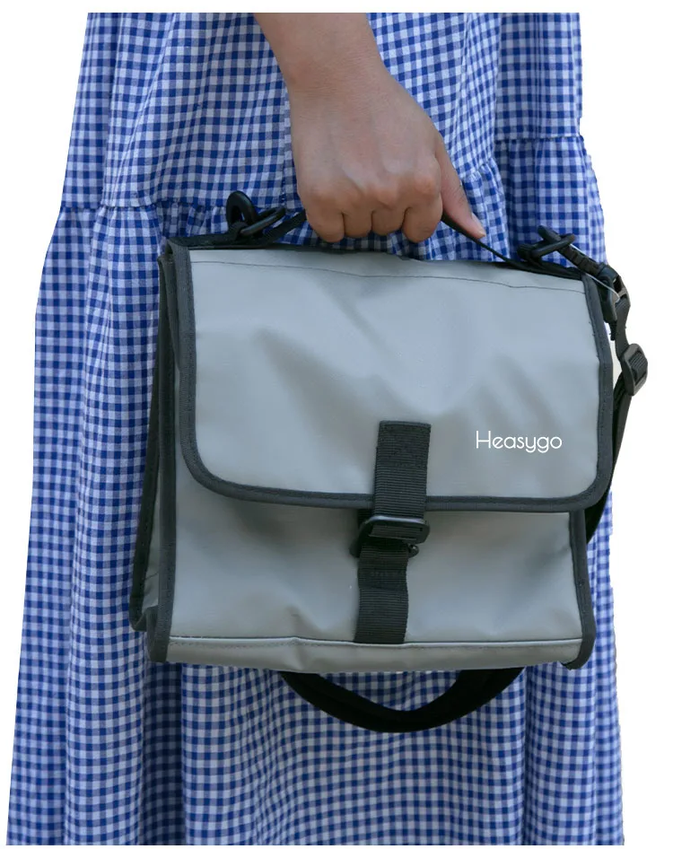 Heasygo 2505 Fahrrad-Lenkertasche mit Schnellverschluss für Brompton Vorderrohrkorb, Isoliertasche, Rahmenmontage mit Schweinenasenverschluss – Detail 18