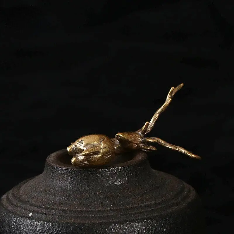 Chinese Creative Classic One Deer Peaceful Brass Deer Ornament Statue