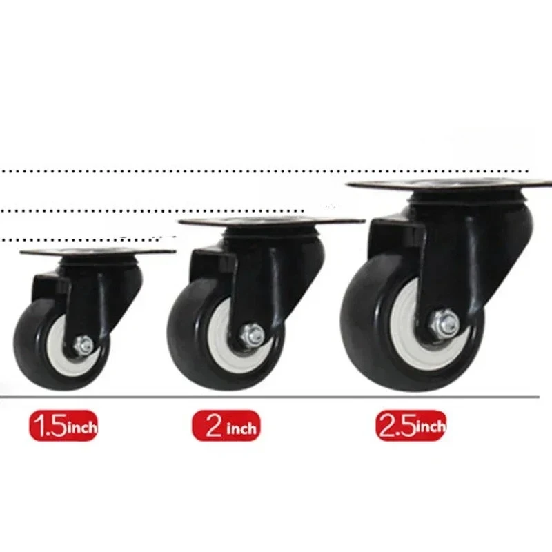 2/4 PCS Rubber Replacement Caster Wheels with Double Bearings High Load Capacity Wear Resistance Furniture Wheels