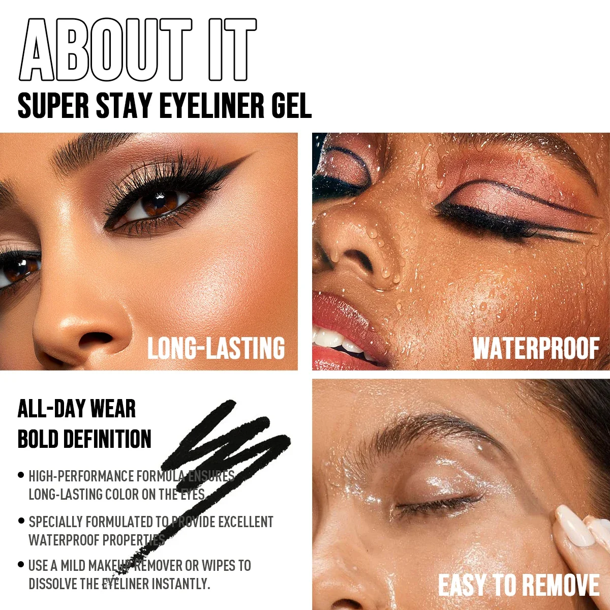 1PC กันน้ํา,สีพัฒนา,Double-headed Eyeliner ปากกา,Essential Eye แต่งหน้าเครื่องมือสําหรับทุกวัน