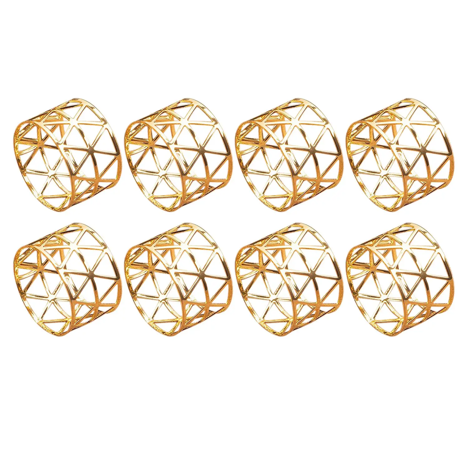 8 Pcs of Round Mesh Napkin Ring Holder Table Set Suitable for Casual or formal Occasions and Wedding Parties