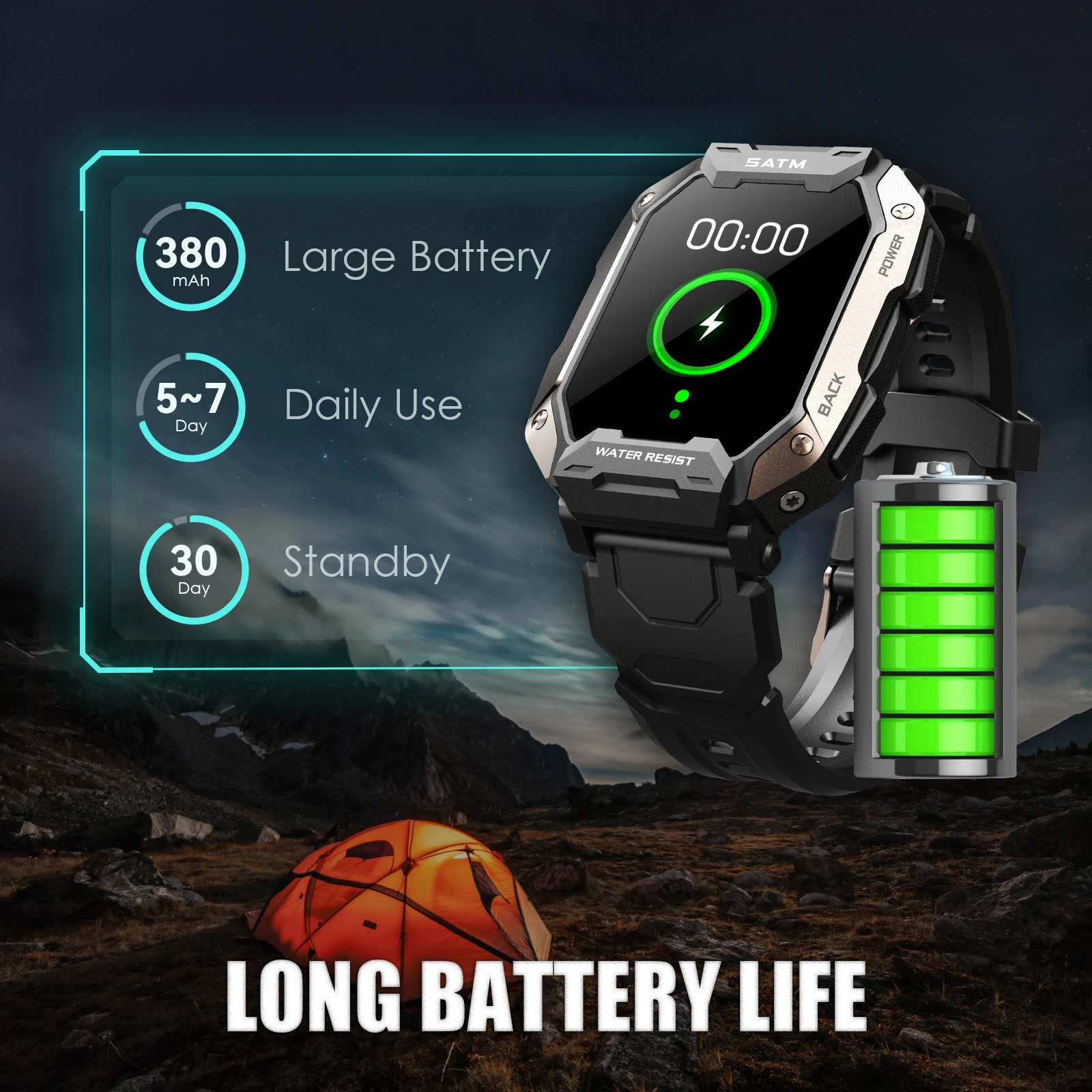 EIGIIS 2025 Orologio intelligente militare da uomo IP68 Impermeabile 1,71" Robusto con localizzatore di attività all'aperto con cardiofrequenzimetro