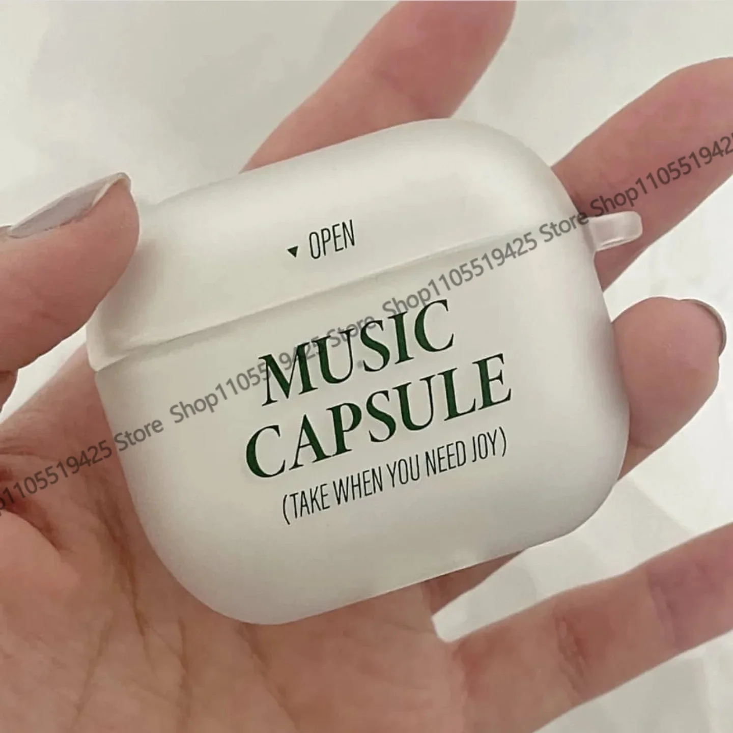 Korean Ins Simple Green English Airpods1/2 Wireless Bluetooth Protective Case Silicone Soft Case for AirPods Pro23