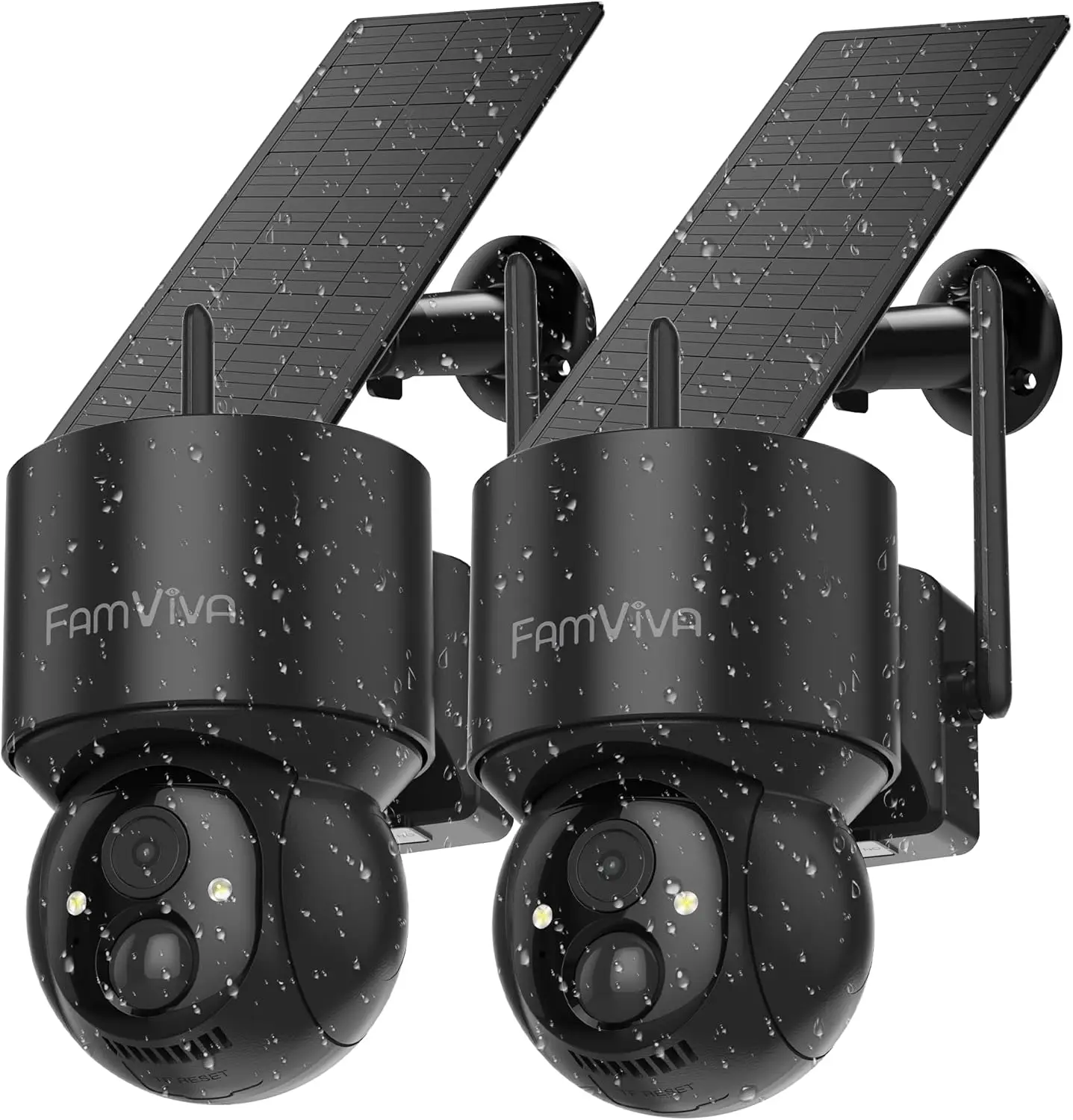 

Беспроводная уличная камера видеонаблюдения 2K Solar, 360° ° PTZ-камера с цветным ночным видением, водонепроницаемость IP66, датчик движения с сигнализацией, комплект из 2 штук