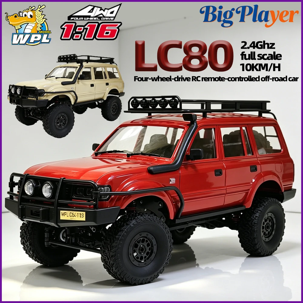 WPL C54 C54-1 1/16 LC80 4WD RC car 2.4G Full Proportional Lights Off-Road Climbing Truck RTR Electric Toy Gift for Boys Adults