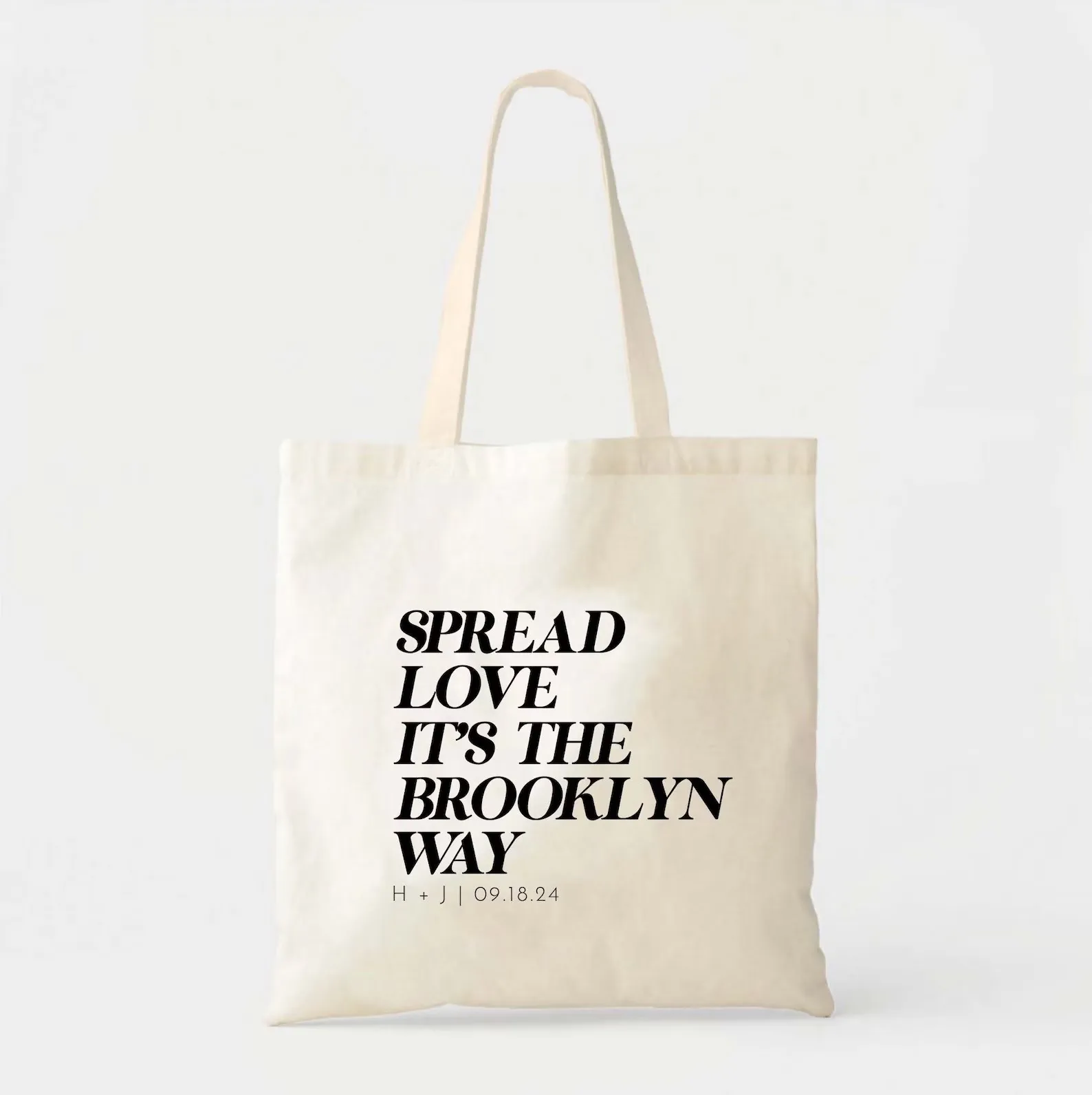 Spread Love Its The Brooklyn Way - Wedding Welcome Bags - Brooklyn Wedding - Wedding Guest Tote - New York Wedding - Location To