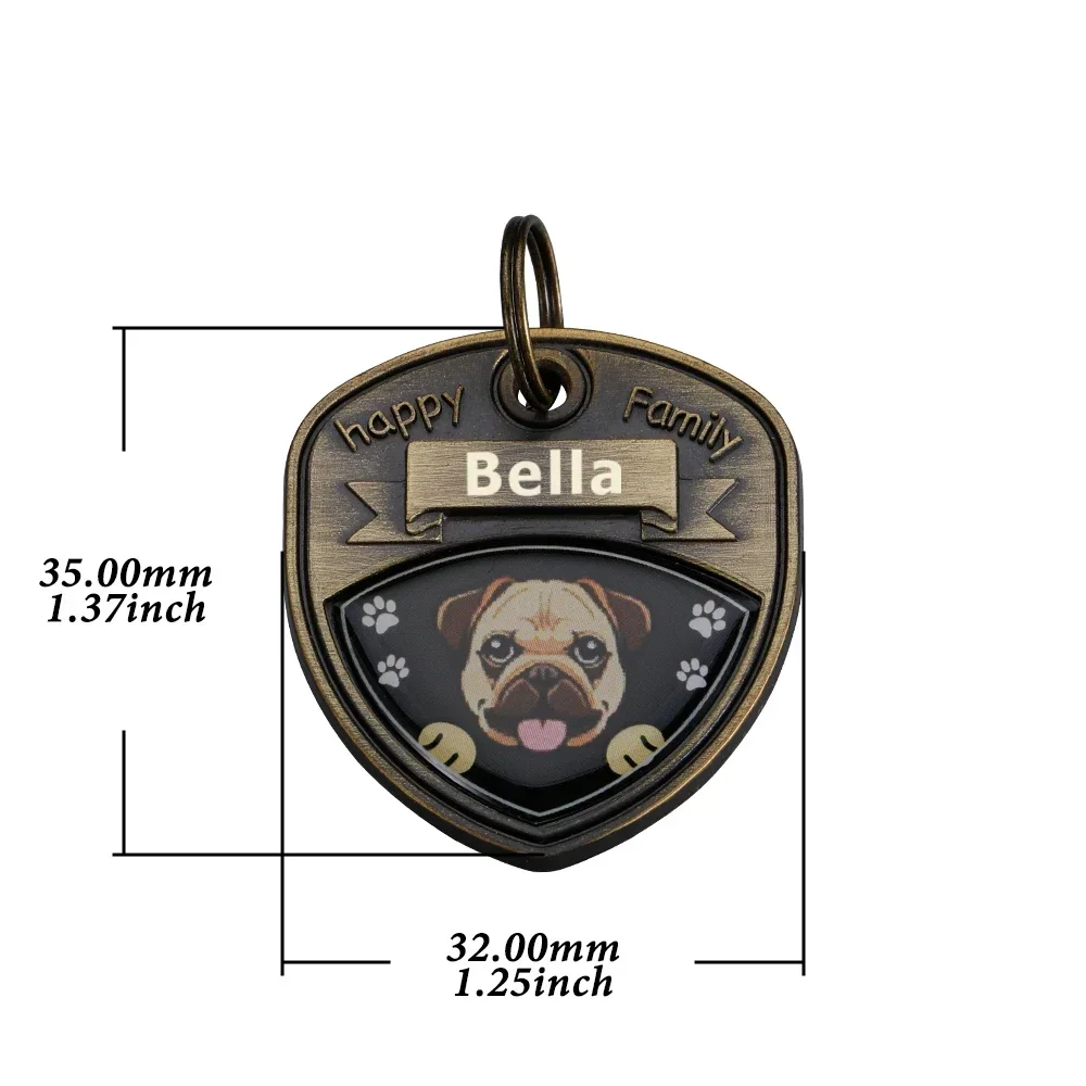 New Personalized Pet Name Tags Copper Dog Cat Anti-lost Name Collars Tag  Husky Pug Collar Kitten Puppy Nameplate Pet Supplies