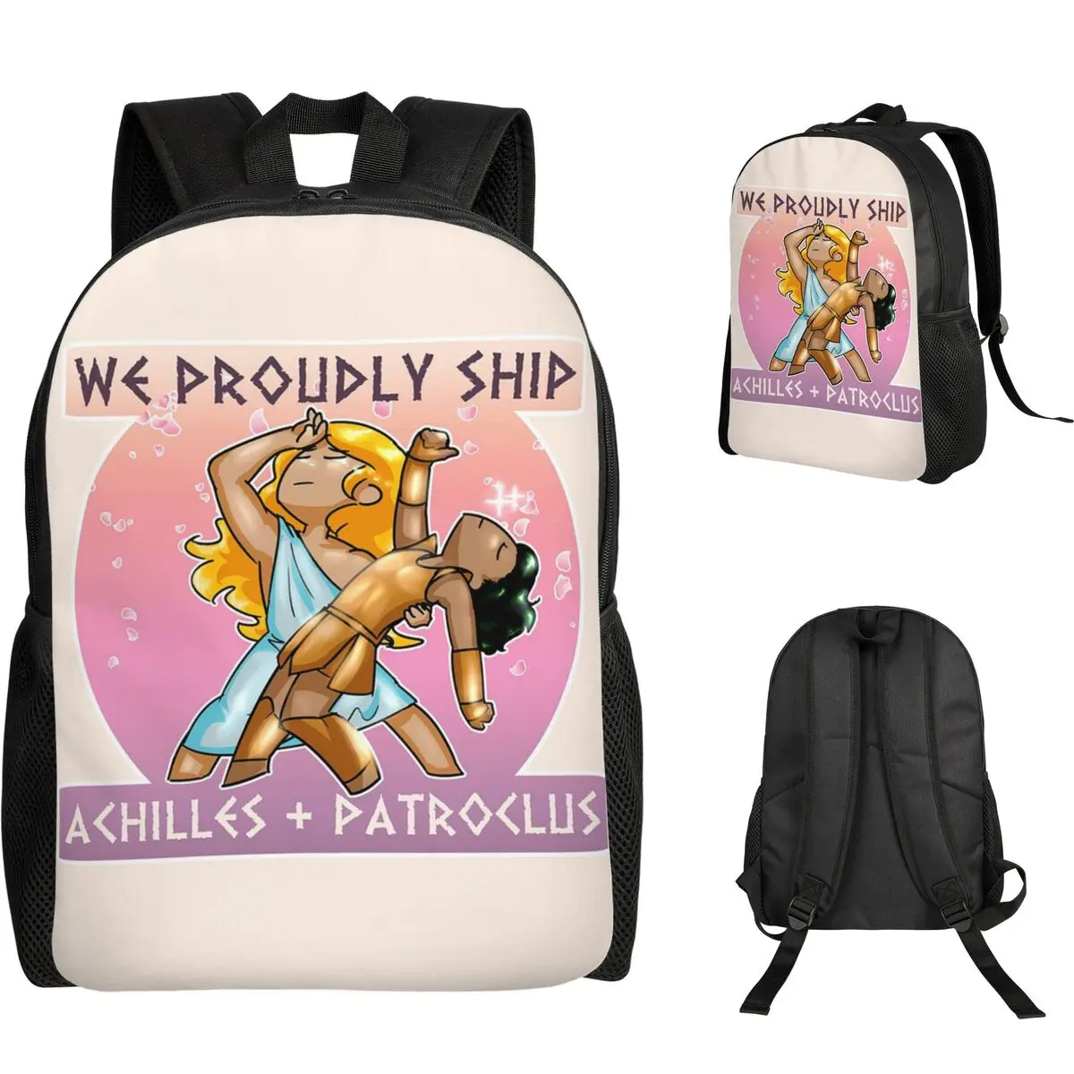 Zaino per studenti di Achille + Patroclus Borsa da scuola Zaino da viaggio per escursionismo per uomo Donna Borse a tracolla per libri alla moda