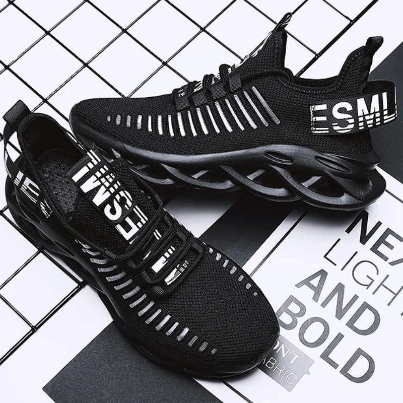 Herren-Sportschuhe, atmungsaktiv, kühl, geruchlos, Sommer-Mesh-Dämpfung, Fußgewölbeunterstützung, dicke Sohlen, weich, bequem, modisch