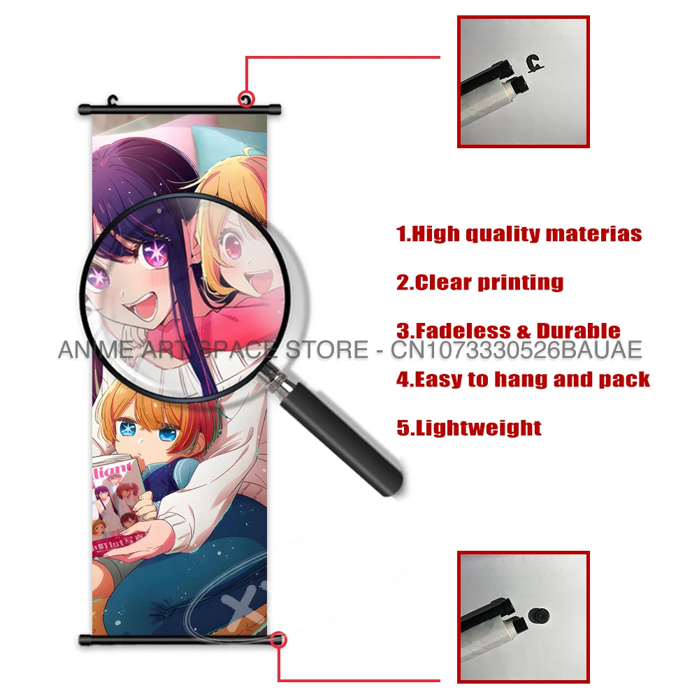 OSHI NO KO Appeso Pittura Anime Poster Wall Art Canvas Kawaii Idol Pergamene Immagine Arima Kana Hoshino Ai Akuamarin Home Decor