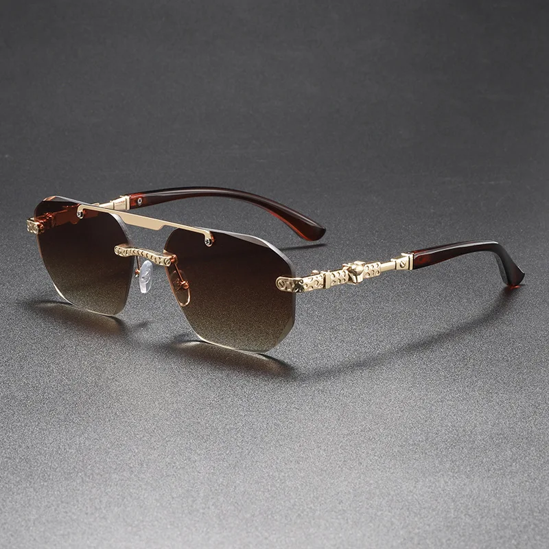 

Fashion Frameless Pilot Gradient Sunglasses for Women Men Busines Driving Eyewear High-Quality Outdoor Sports Cycling Sunshades