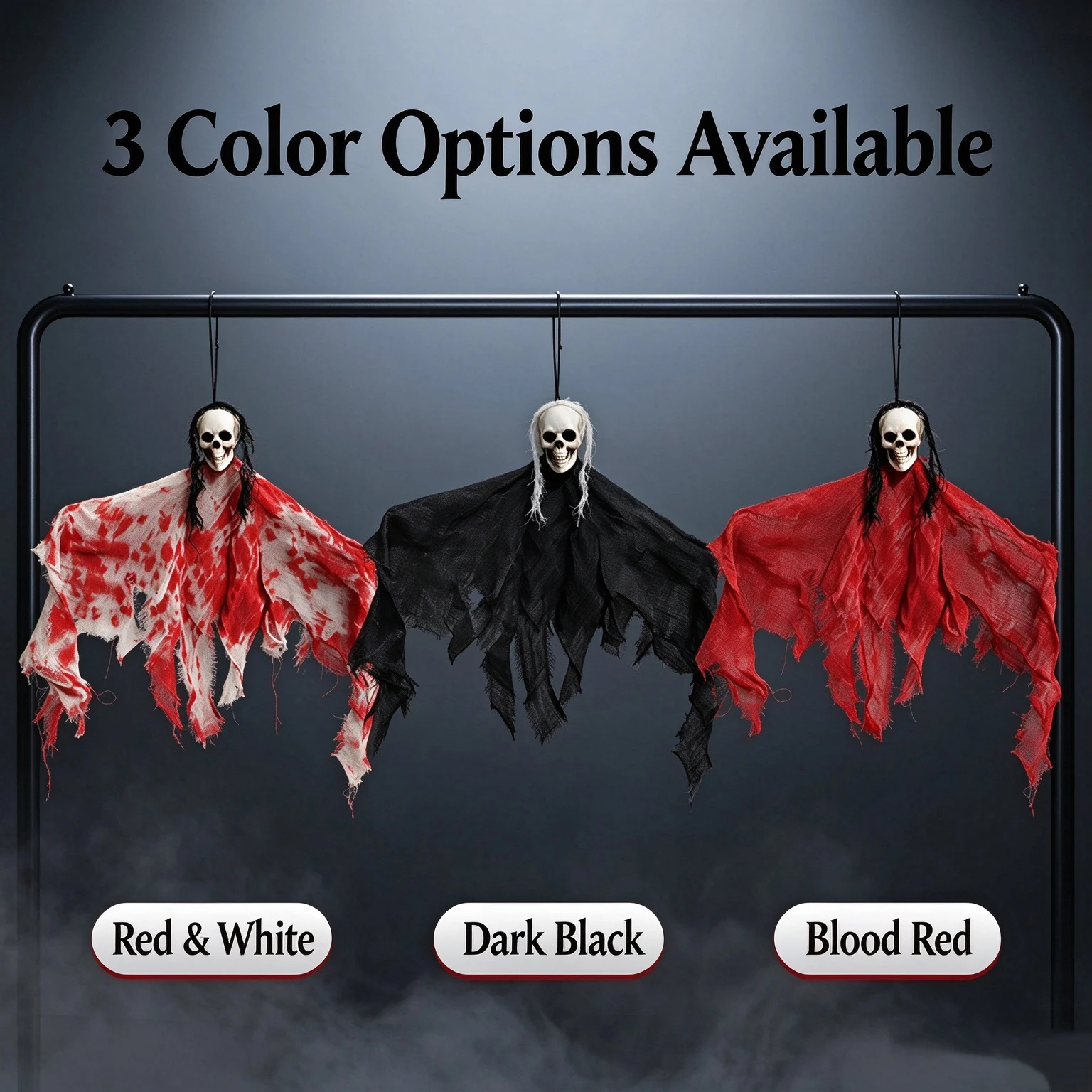 Halloween Hanging Skeleton Ghost Decoration Horror Skull Hanger Variable Shape Bloody Gauze Cloth Bandage Scary Props Indoor Bar