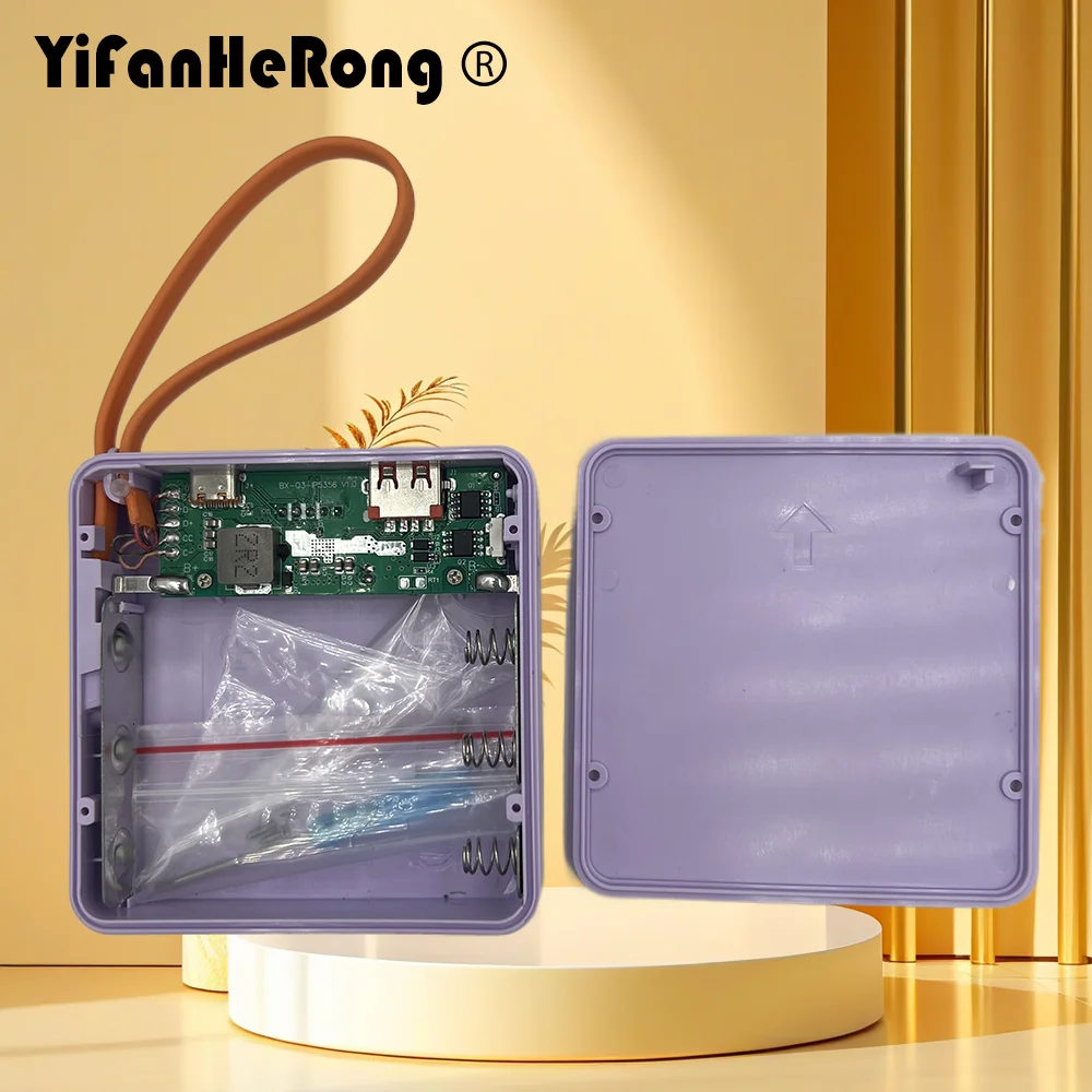 3Slot 18650 Battery Powerbanks Case Plastic Housing Shell with Digital Display Easy NonSolder Assembly for DIY Charging Adapters