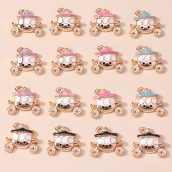 10pcs Lovely Princess Pumpkin Carriage Charms Pendants for Women Girls DIY Jewelry Making Bracelets Necklaces Accessories