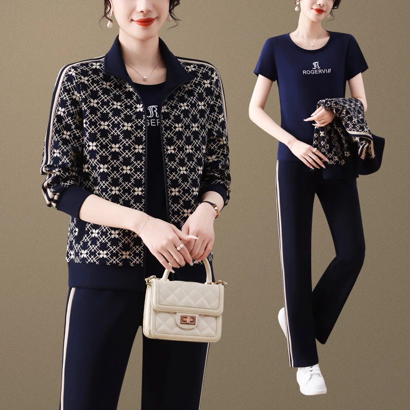 

Весна 2025: Новый женский спортивный костюм-тройка для бега, с длинным рукавом, на молнии, из хлопка и полиэстера, повседневный, модный