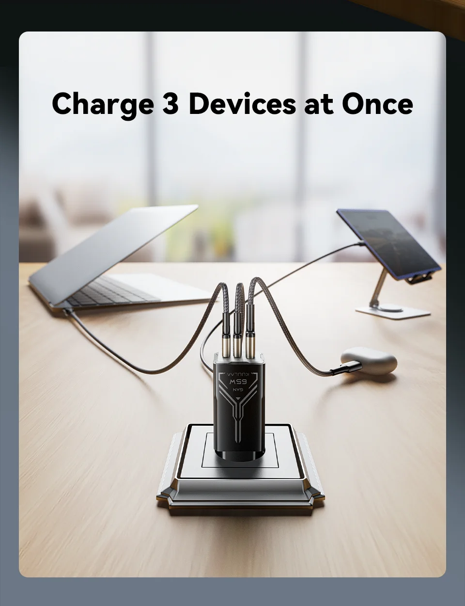 KUULAA 65W GaN Ladegerät Typ C Quick Charge 4.0 3.0 PD USB-Ladegerät für iPhone 16 15 14 Pro Max Schnellladegerät für Laptop PD-Ladegerät – Detail 4
