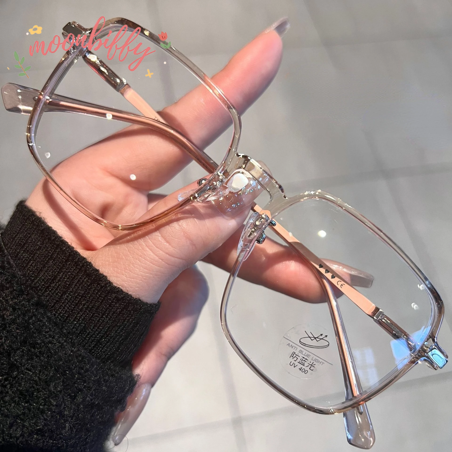 Unisex Square Reading Glasses Women Trendy Presbyopia Eyeglasses Vintage Transparent Oversize Far-sighted Prescription Eyewear