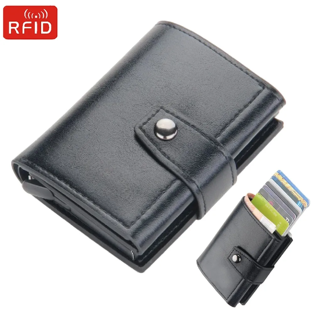 

Картхолдер-портмоне для визиток и кредитных карт мужской, люксовый, с застежкой, минималистичный, портативный, маленький кошелек для денег